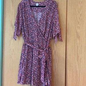 Gap floral wrap dress